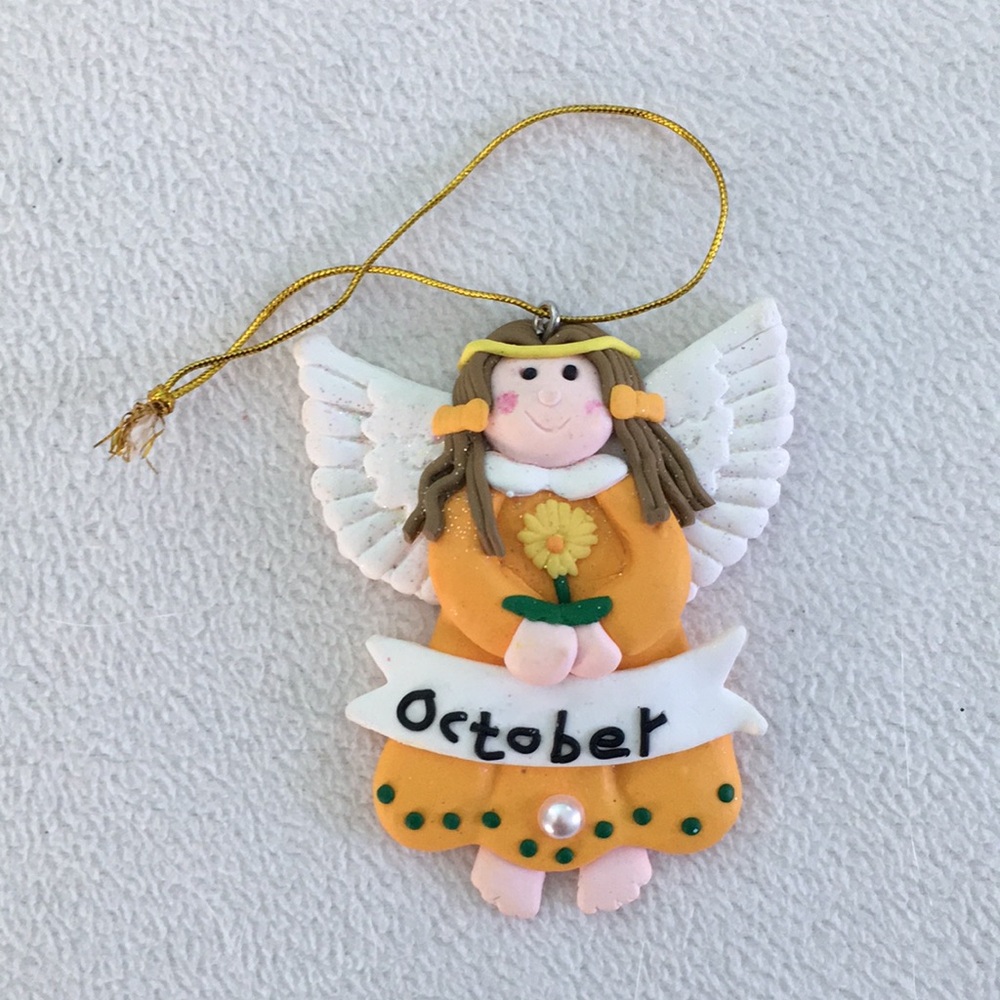 Handmade October Angel Ornament